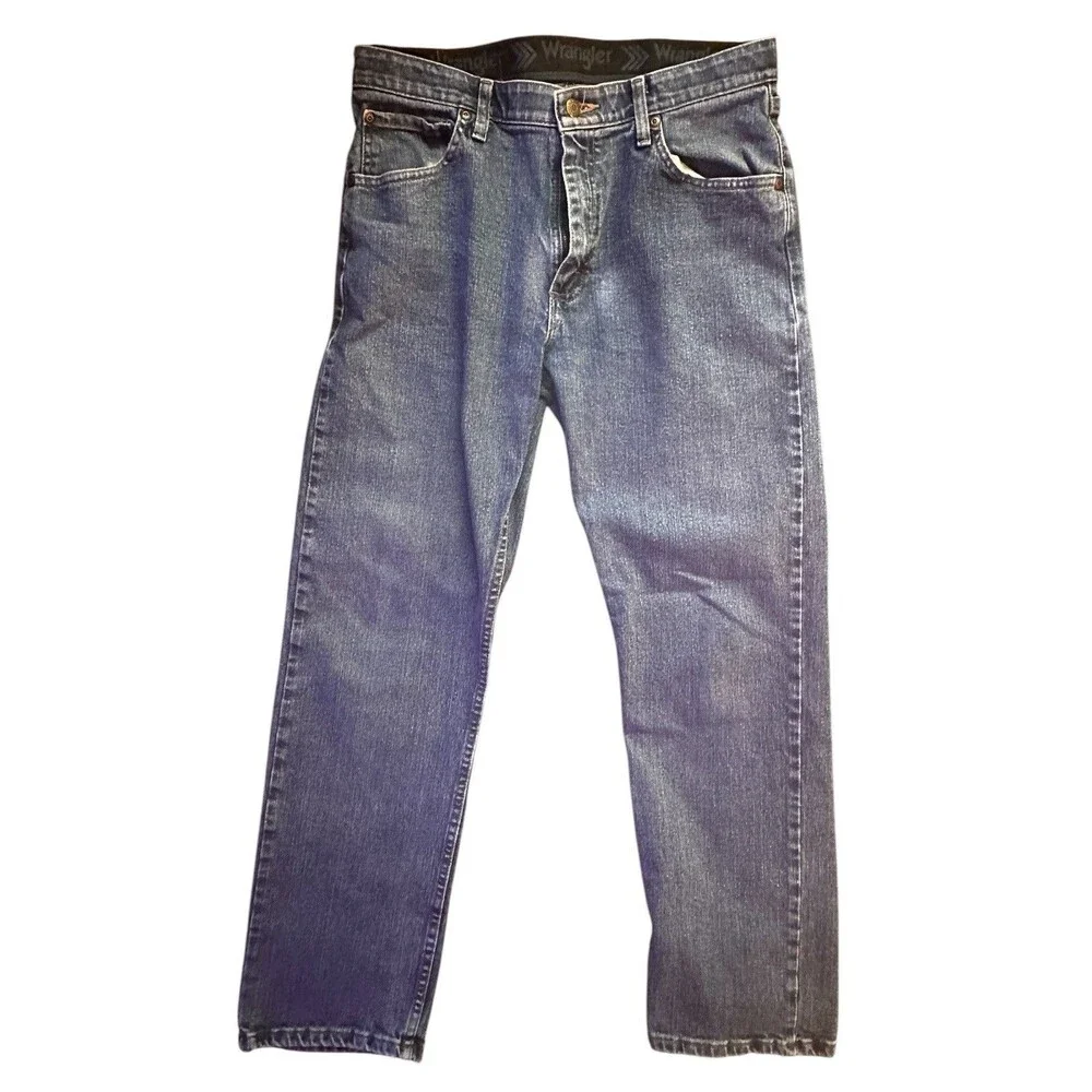 Wrangler Jeans Mens 32x30 Blue Loose Straight Cotton Blend Classic Casualwear